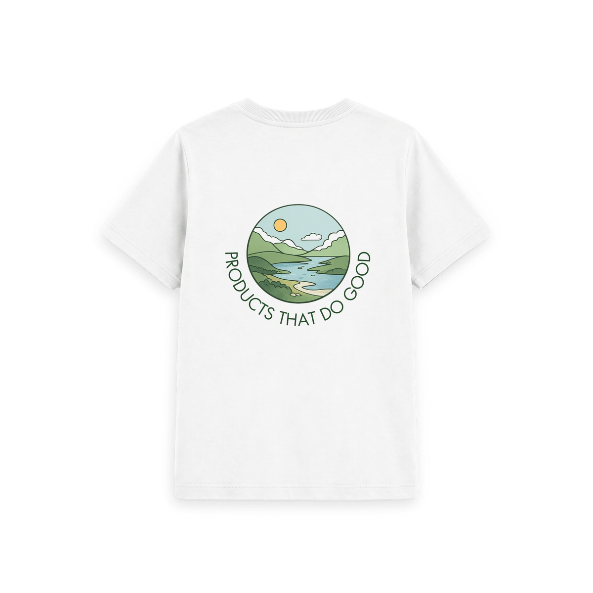 White Printed Kids T-Shirt Back
