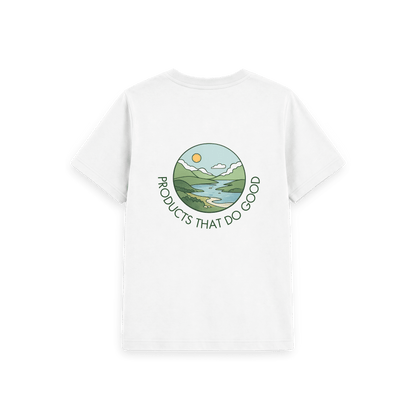 White Printed Kids T-Shirt Back
