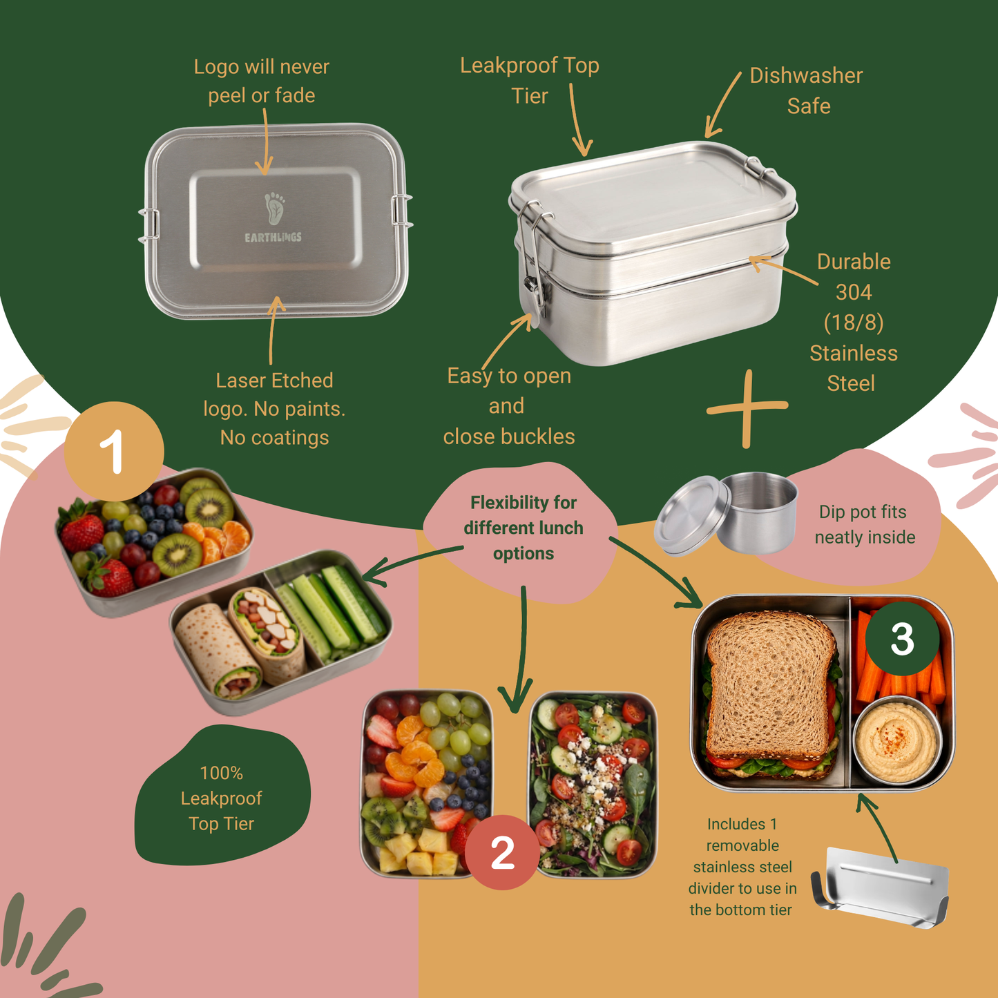 2 Tier Bento Lunchbox
